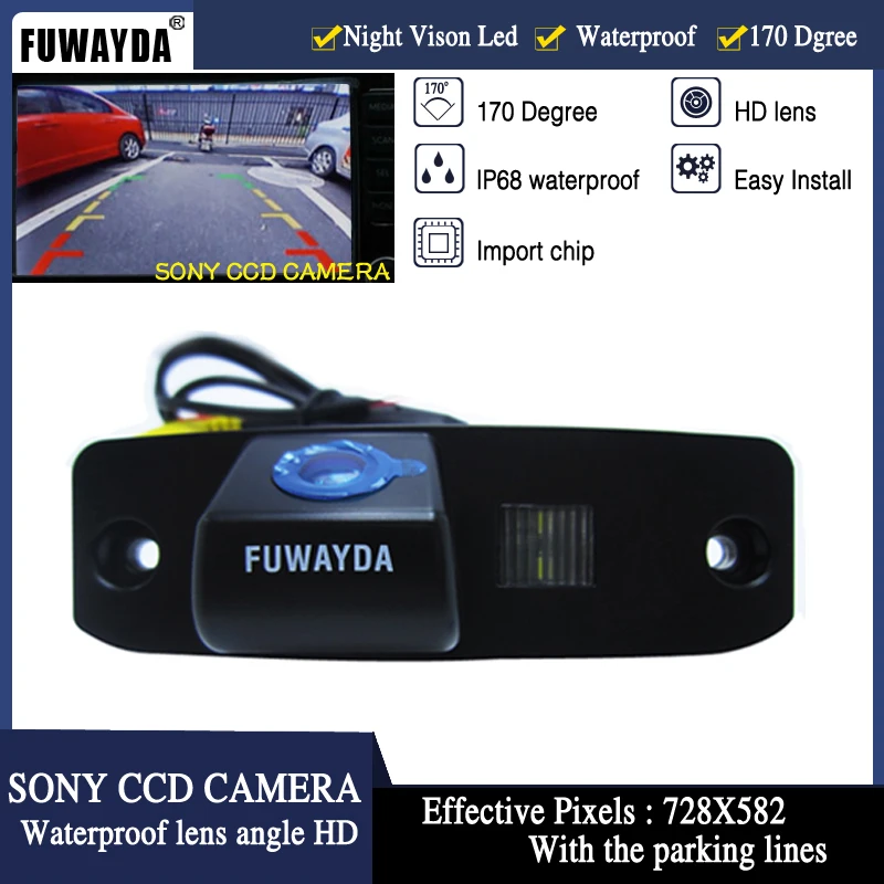 FUWAYDA SONY CCD Car Rear View Reverse CAMERA for KIA Carens/Borrego/Oprius/Sorento/Sportage R /KIA CEED With Guide Line HD