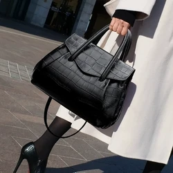 NEW High quality Brand Designer Handle Tote Women Bag  Crocodile Handbag Vintage Large Shoulder Messenger Bag Brand Bag Female