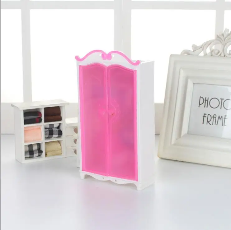 for armoire barbie doll accessories furnitures miniature cabinet pink barbie furniture wardrobe princess bedroom closet