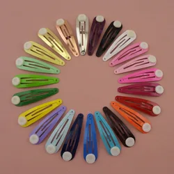 50PCS 5cm Plain Metal Snap Hair Clips with Pad for Hair Bow Making Tear Drop Hairpins Kids DIY Headpieces Nickle Free Lead Free