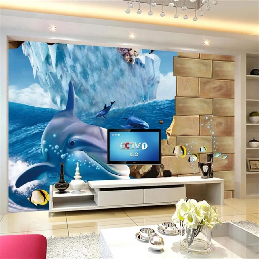 

wellyu Custom Wallpaper 3D обои Underwater World Living Room Bedroom TV Background wall paper for living room 3d papel de parede