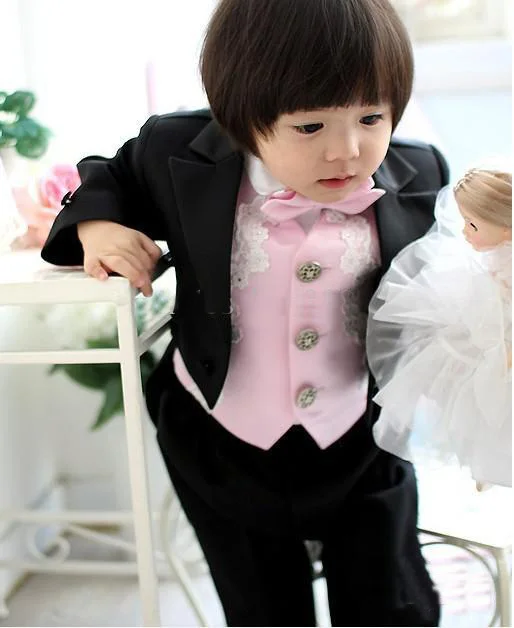 Kid Complete Designer Boy Wedding Suit/Boys' Attire Custom-made (Jacket+Pants+Tie+Vest) F61