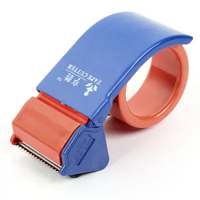 Orange Red Blue 1.7" Width Packing Sealing Roller Tape Cutter Dispenser