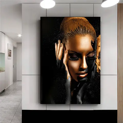 African Woman Oil Painting Canvas HALFLEMART