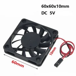 2Piece Gdstime 5V 2Pin Dupont 6010s 6cm 60mm x 10mm Cooling Fan 60x60x10mm Brushless DC Computer CPU Case Cooler Fan
