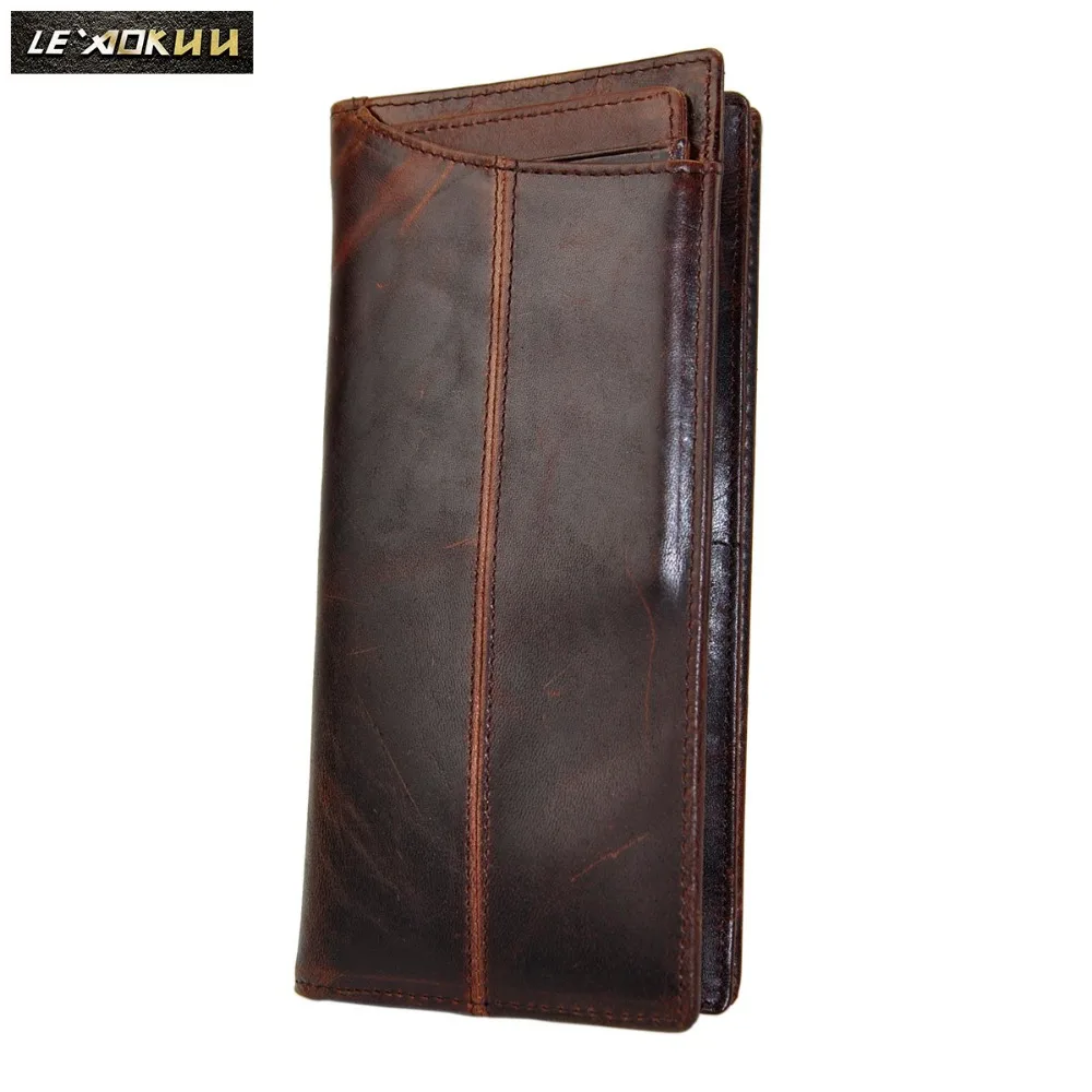 Fashion Original Male Genuine leather Large Capacity Designer Checkbook Organizer Travel Card Case Wallet Purse For Men 1019-c