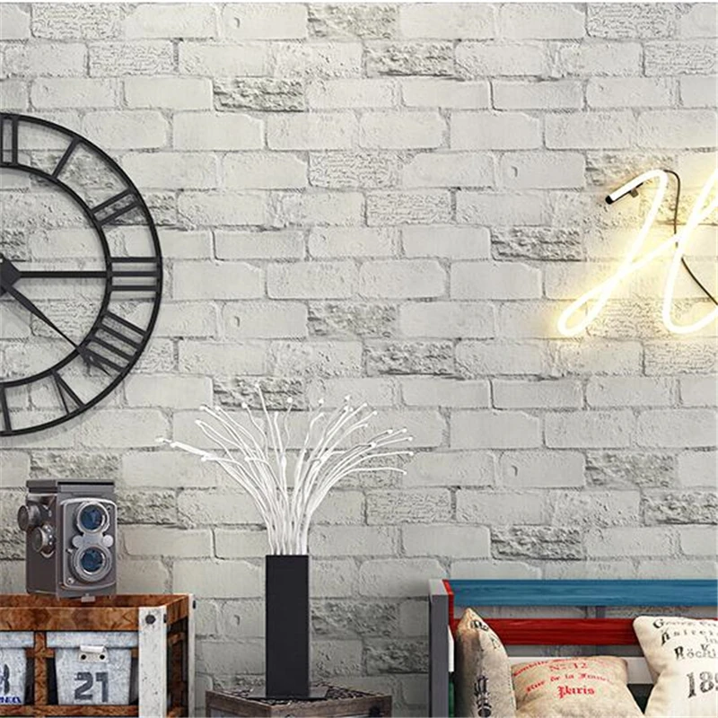 

beibehang Nordic style retro brick alphabet brick wallpaper culture brick living room clothing store wall paper papel de parede