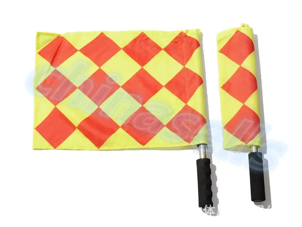 2pcs Soccer Referee Flag with Bag Football Judge Sideline Sports Match soccer Linesman Flags Referee