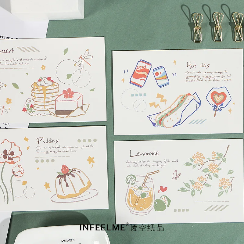 Imagem -04 - Hand Painted Cartão Message Card Have a Nice Day Postcard Birthday Letter Gift Card 30 Folhas por Conjunto