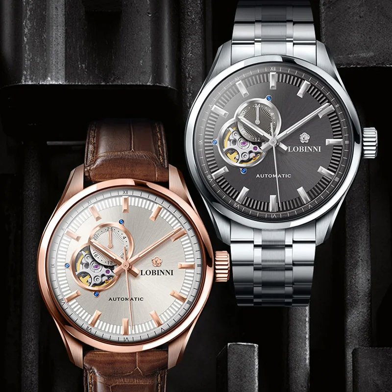 

Loblinni Мужские автоматические механические часы Роскошный швейцарский бренд с сапфировым стеклом NH37A Механизм Водонепроницаемый дизайн скелета L5019A