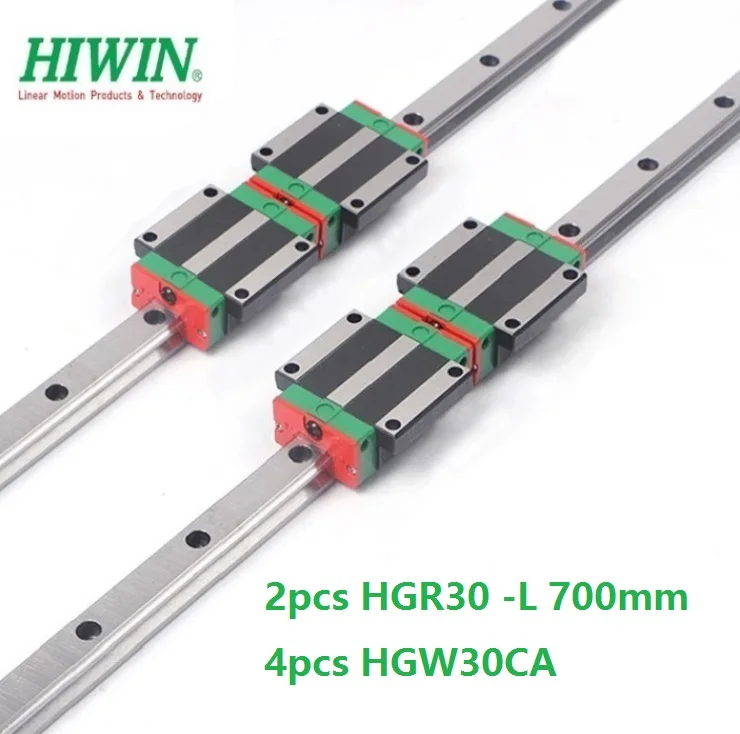 

2шт оригинальный HIWIN Rail HGR30-L 700 мм линейная направляющая + 4 шт. HGW30CA HGW30CC фланцевые блоки каретки для ЧПУ