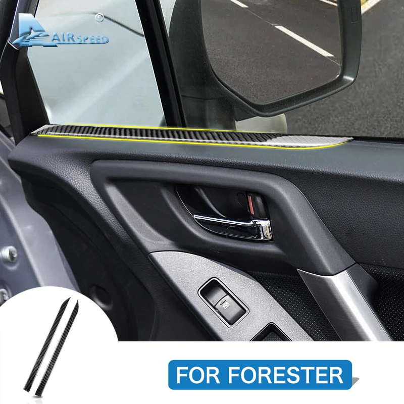 

Настоящая мягкая наклейка из углеродного волокна для Subaru Forester 2013, 2014, 2015, 2016, 2017, 2018, аксессуары, наклейки на двери автомобиля, внутренняя отделка