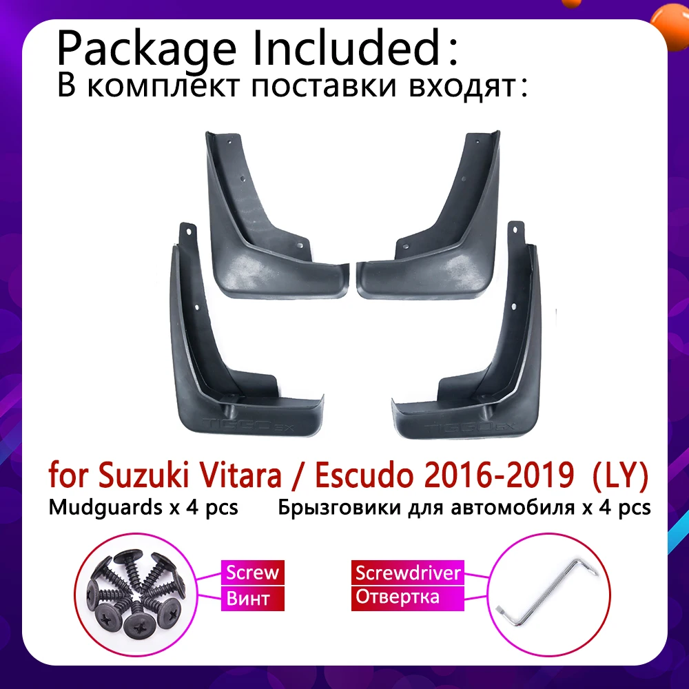 Car Mudguards for Suzuki Vitara Escudo 2016 2017 2018 2019 LY 4th Gen Mudflap Fender Mud Flaps Guard Splash Flap Accessories