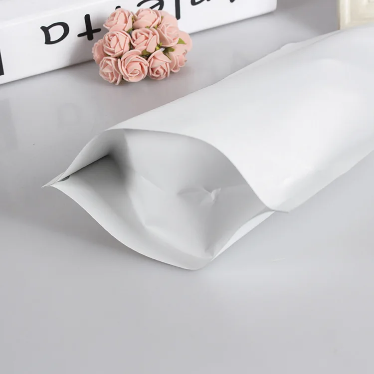 Wholesale Stand up White Paper Zip Lock Bags Resealable Party Wedding Biscuits Food Snack Chocolate Heat Sealing Package Pouches