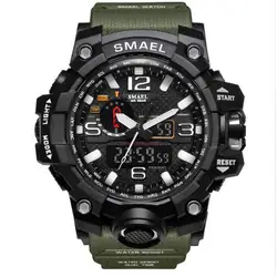 Smael Sport Military Watches For Men Waterproof Digital Watch Led Men's Wristwatch Clock Man 1545 Montre Homme Big Men Watches