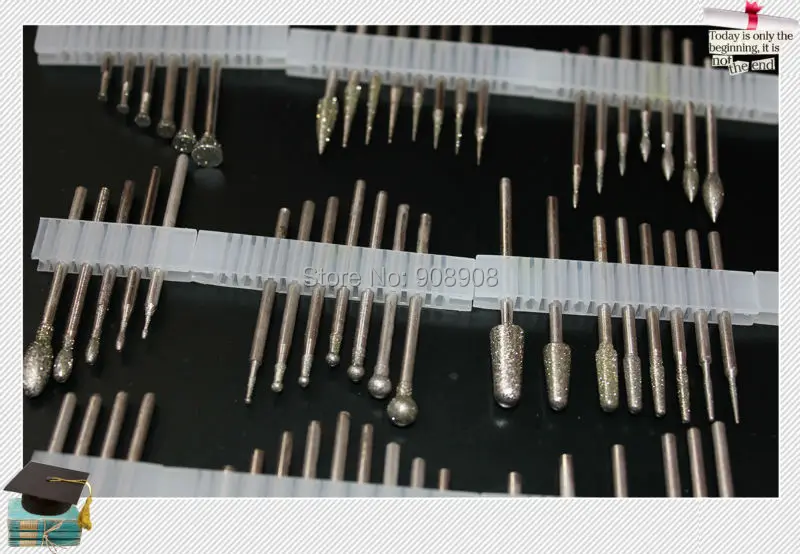 102 Cái Dremel Micromotor Cầm Tay Foredom Dụng Cụ Kim Cương Khắc Mài Và Đánh Bóng Tập Burrs Đá Khuôn Mẫu Trang Sức Đá Quý