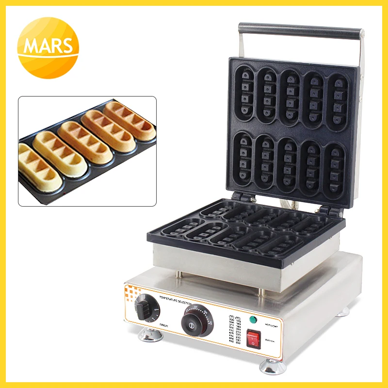 Mars Non-stick stainless steel commercial 110V 220V electric waffle finger machine maker baker oven iron