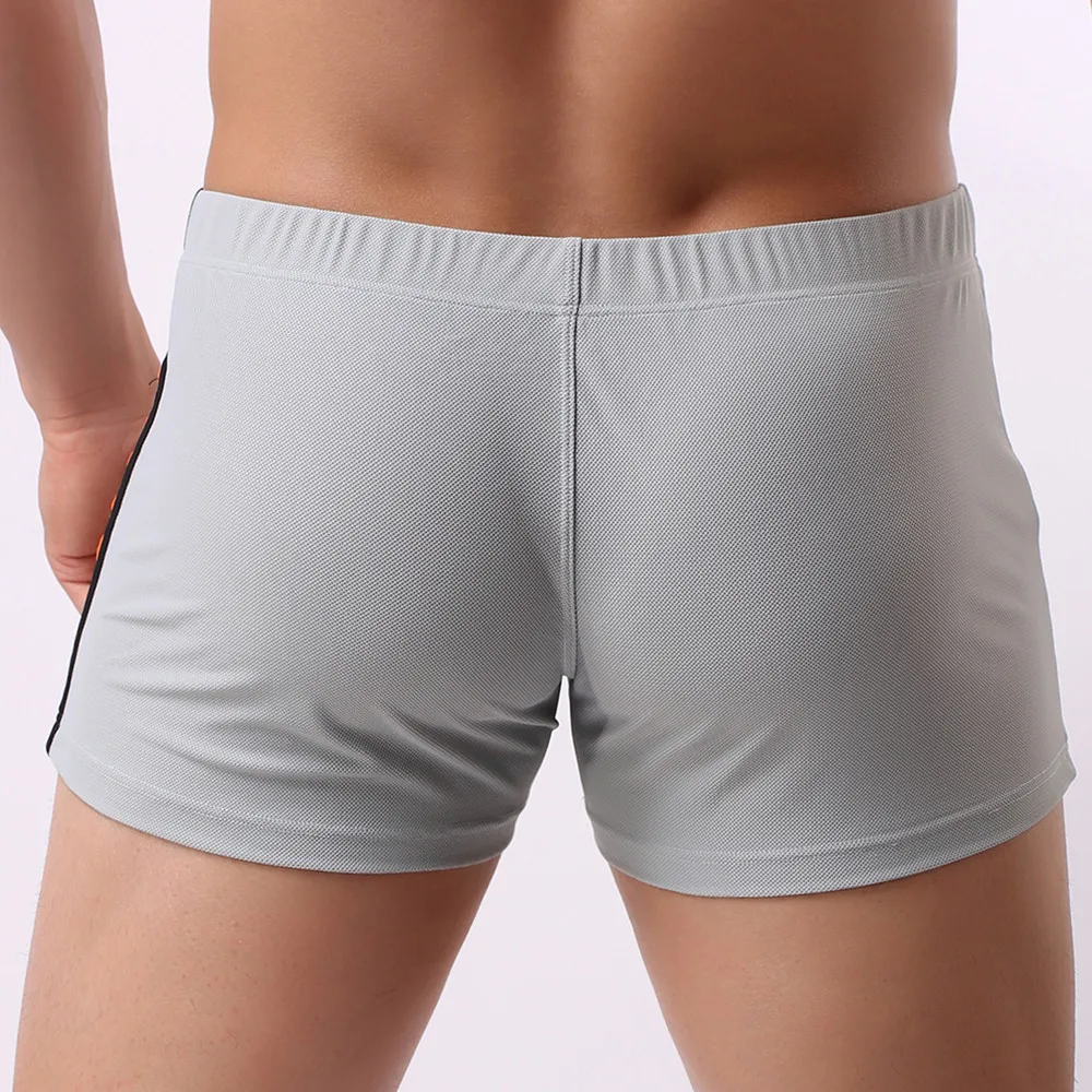 BRAVE PERSON Underwear Men Boxers Shorts Mesh Breathable Fabric Low-waist Sexy Mens Underpants Boxers Penis Pouch Casual Shorts