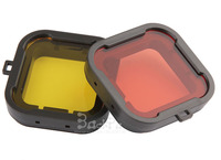 2PCS /Lot Yellow & Red color polarizer UV lens filter for mini camcorder for GoPro hero 4 3+
