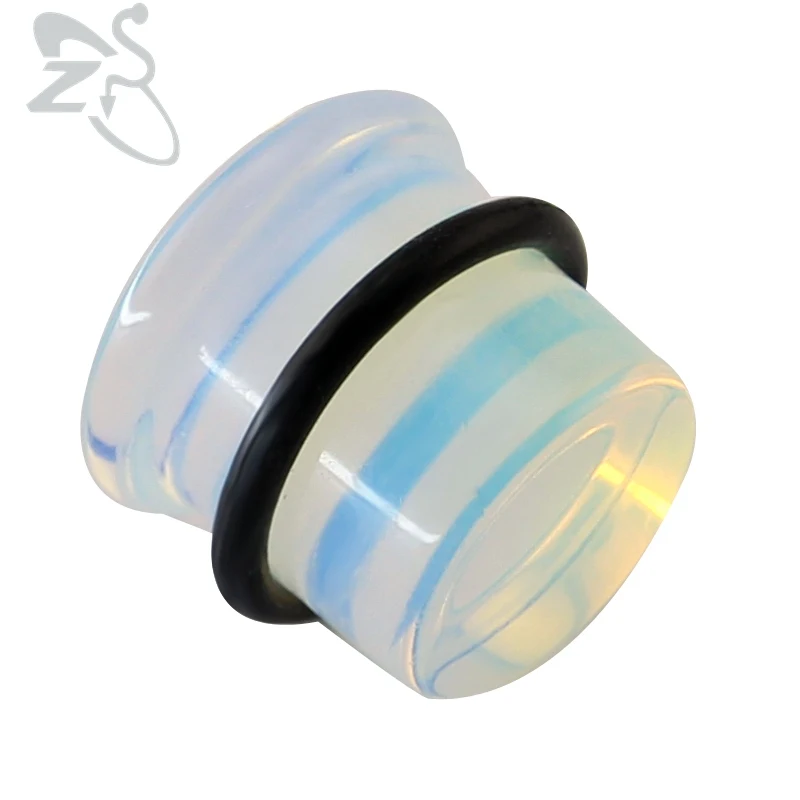 Natural Opalite Stone Ear Plugs Tunnels Hot Fashion Ear Gauges Piercing Ear Tunnel Expander Women Men Ear Stretcher Body Jewelry