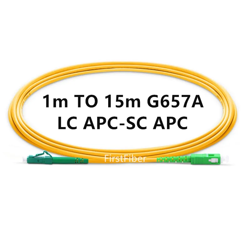 LC APC di SC APC Fibra Patch Cavo di G657A, Ponticello, patch Cord Simplex 2.0 millimetri PVC OS2 SM Bend Insensibile 1 m 2 m 3 m 5 m 10 m 15 m