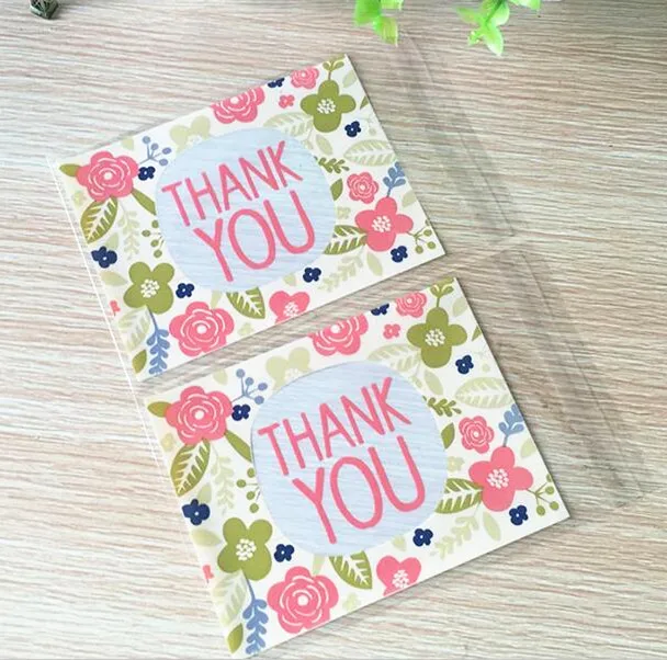 Emballage en plastique «Thank you» pour cookies, sachets d'emballage de cupcakes 10x13cm, sacs auto-adhésifs, nouveau produit, 100 pièces/lot