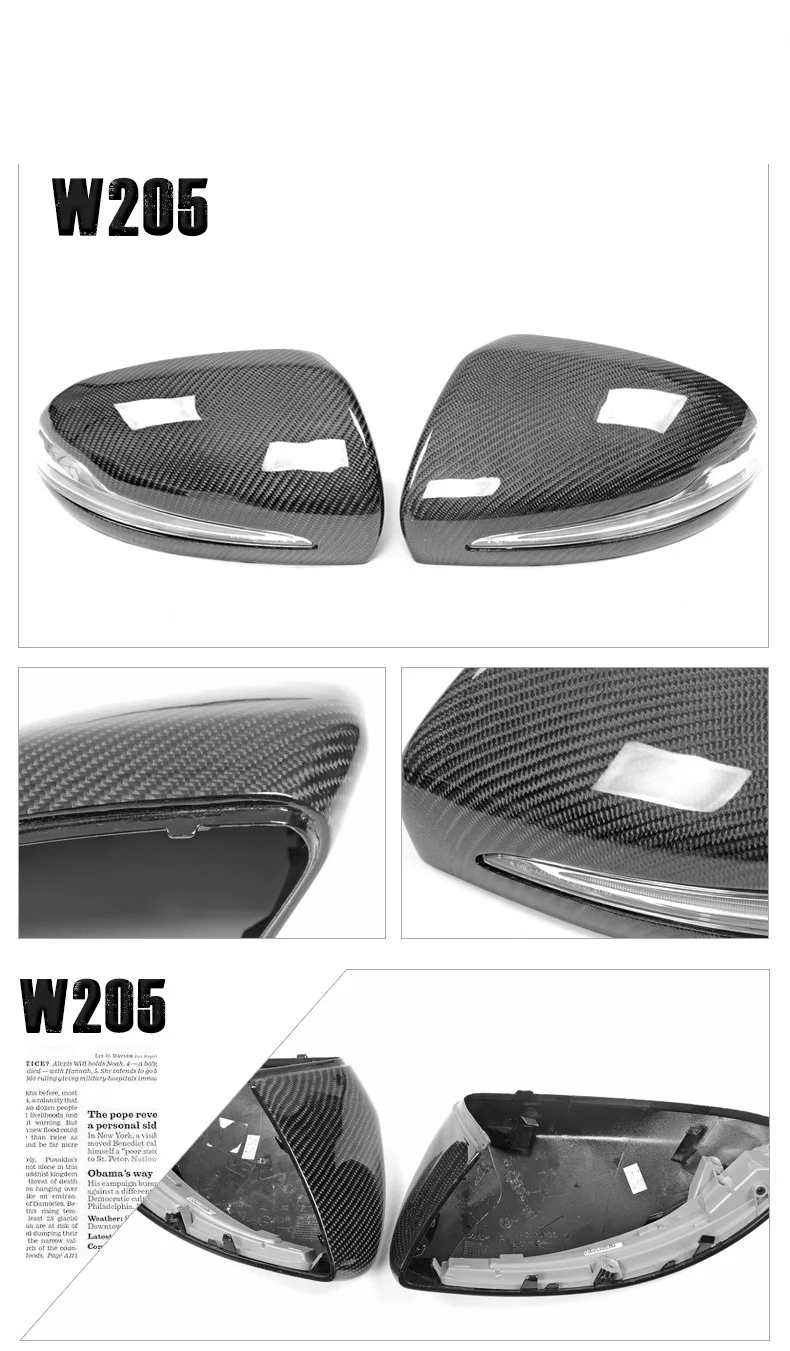 fit for  Mercedes-Benz C W205 C200L C260L C63 S W222   carbon fiber Car Mirror rearview mirror Back Rear View Mirror