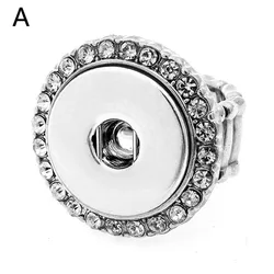 Hot sale high quality 014 flower DIY metal Adjustable ring fit ginger 18mm snap button rings jewelry charm rings for women