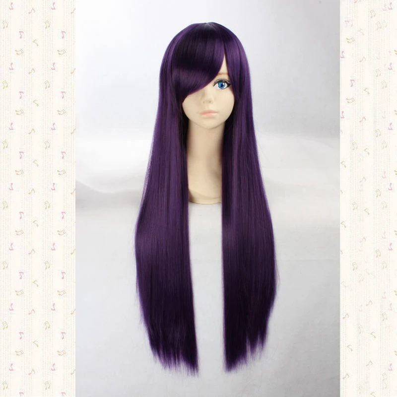 

Shirakiin Ririchiyo 80cm Dark Purple Long Straight Synthetic Cosplay Hair Wig.Heat Resistance Top Quality + Wig Cap