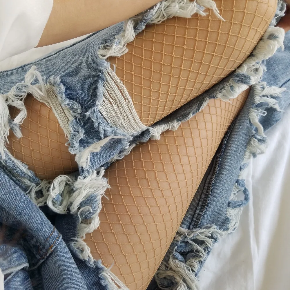 fashion skin medium grid women high waist stocking fishnet club tights panty knitting net pantyhose trouser mesh lingerie TT016