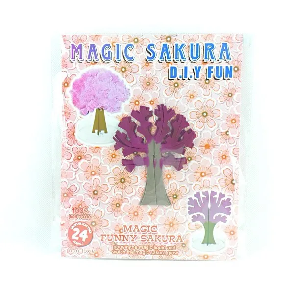 Árboles artificiales de Sakura para niños, árbol de papel decorativo de 90mm, magia Visual, cultivo artesanal, regalo de ciencia novedosa, juguetes de flores para explorar