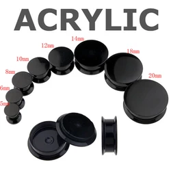 Black Ear plugs Interanlly screw acryic ear flesh tunnel 5-20mm wholesales piercing expander earring gauges body jewelry