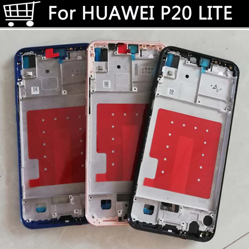 

For HUAWEI P20 LITE Front Bezel/Middle Frame Housing Cover on battery cover For HUAWEI P20LITE side button parts replacement