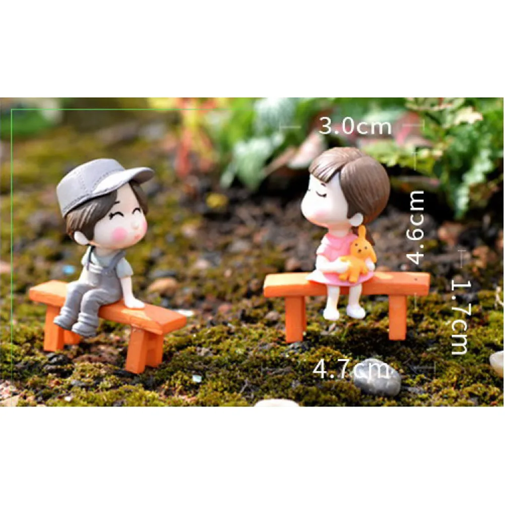 Multi-styles Cute Mini Stool Couples Animals Trees Bridge Miniatures Micro Landscape Action Figures Fairy Garden Supplies