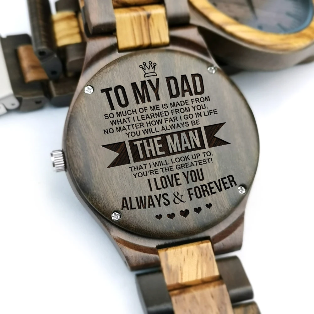 

HOW MUCH YOU REALLY CARE - FROM SON TO DAD ENGRAVED WOODEN WATCH,MEN WATCH,WOOD GIFTS,BIRTHDAY GIFT,WRIST WATCH,FASHION