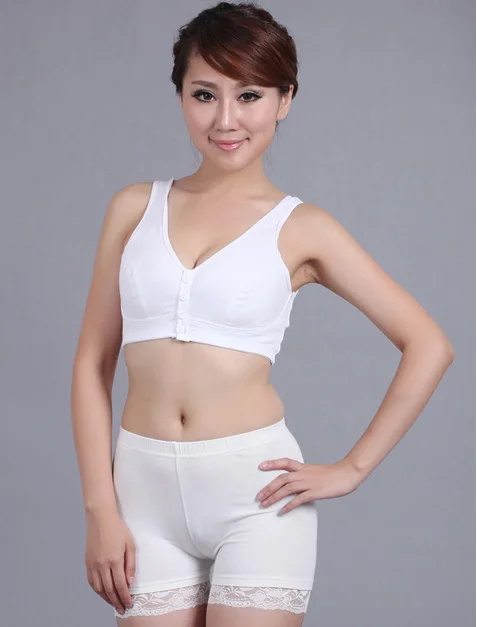 

2013New fashion women unlined bra front button comfortable strap vest brassiere wirefree 10pcs/lot Wholesales& Retails