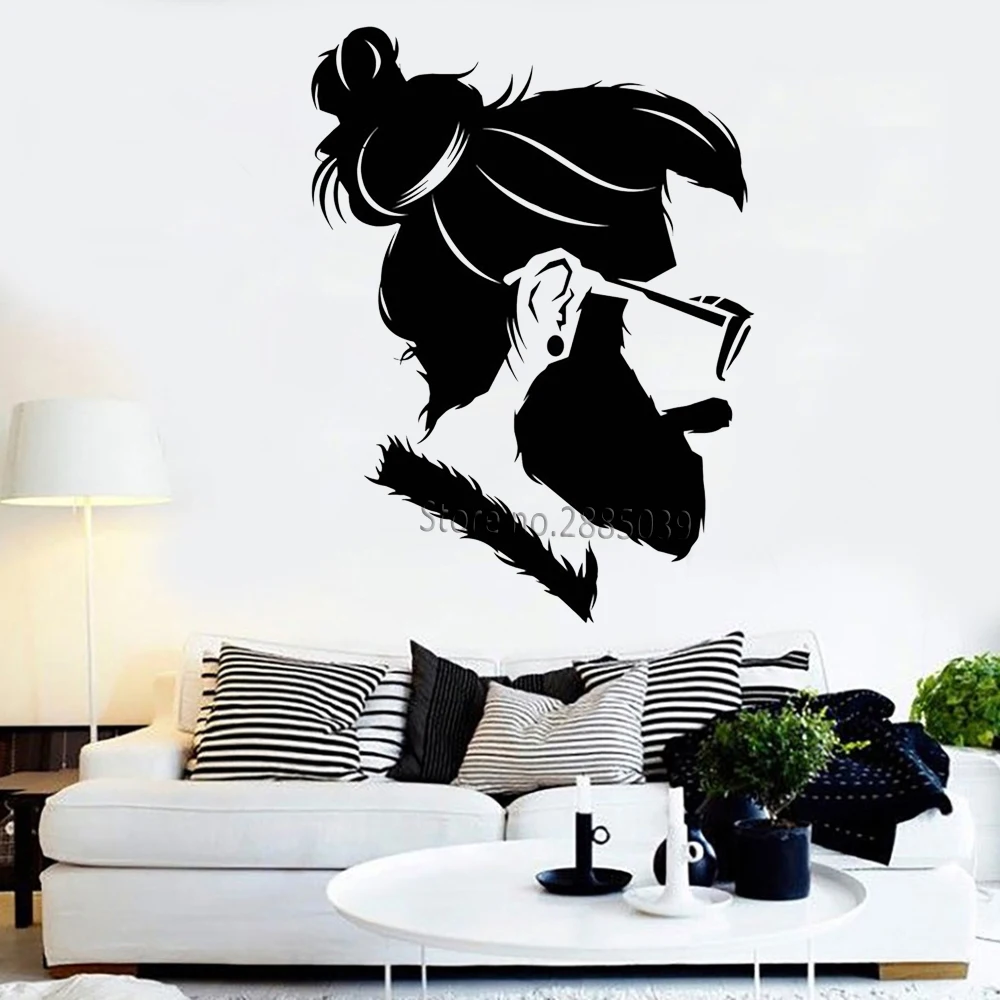 Cool Man Barbershop Shopwindow Decals Vinyl Wall Stickers Hipster Fashion Hairdresser Wall Decor Murals Salon Style Design LC984