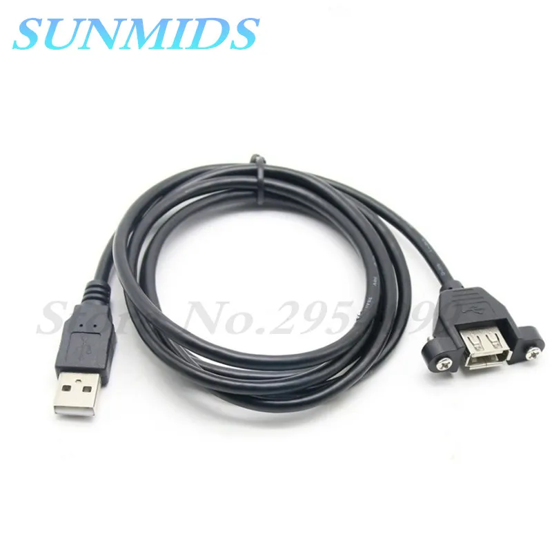 Bochara USB 2.0 Extension Cable Male to Female With Screw Panel Mount Foil+Braided Shielded 30cm 50cm 1m 2m 3m 5m Bochara USB