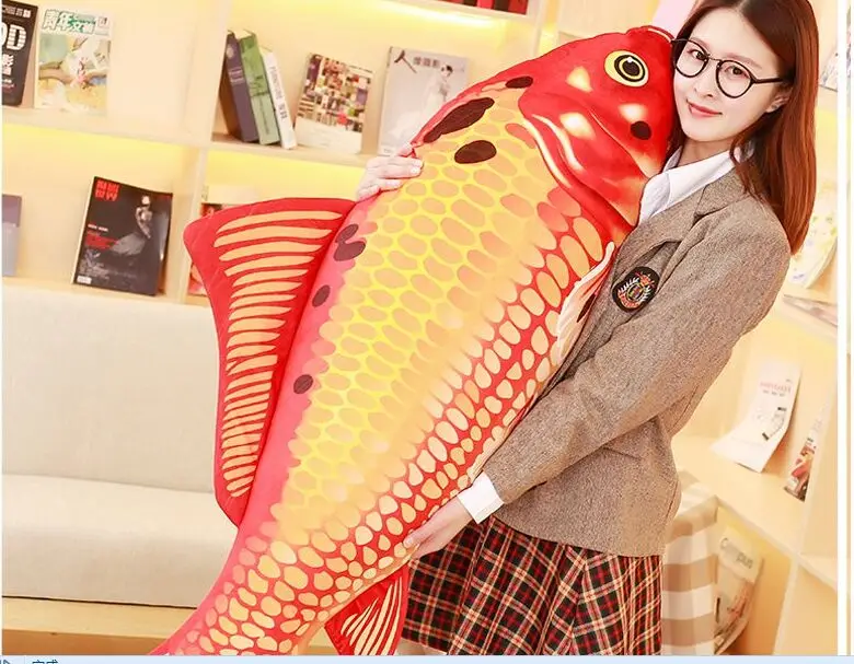 

big new plush red fish toy creative carp pillow gift about 140cm