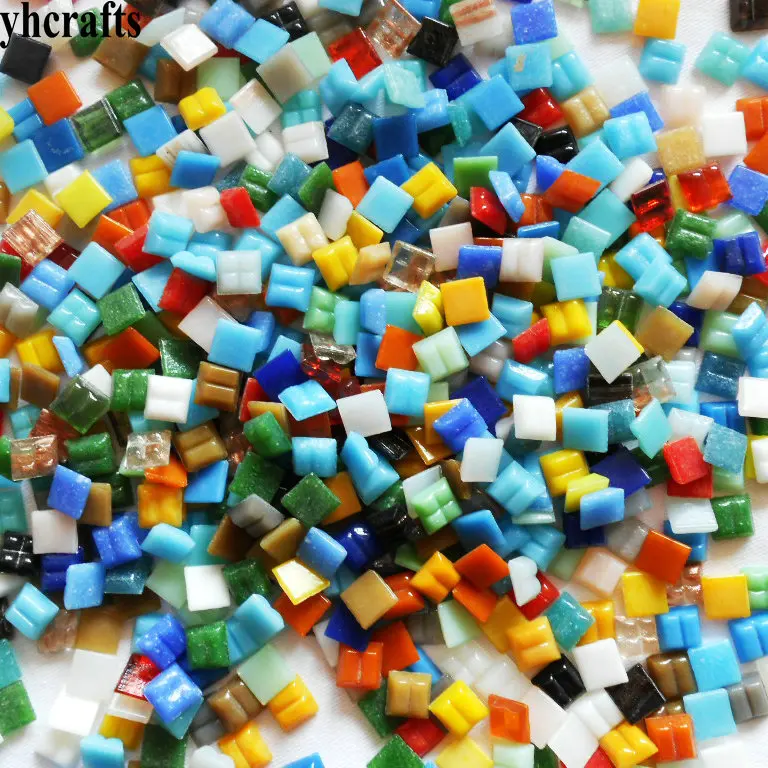 

840PCS/600gram/Lot Mix 1cm quartz glass mosaic tile DIY Mosaic lantern Marble mosaic DIY mosaic flowerpot Arts and crafts OEM