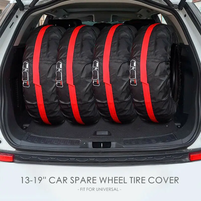 

4Pcs Universal 13-19" Car SUV Spare Wheel Tyre Tire Cover Carry Tote Storage Bag