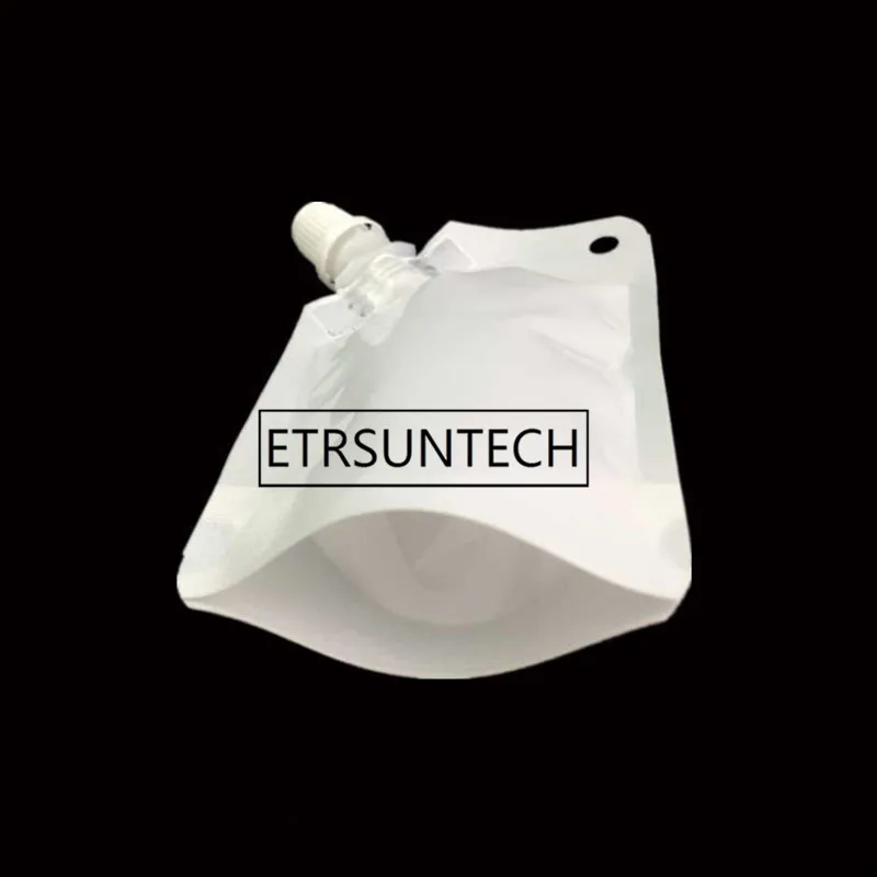 500pcs/lot 50ml Stand Up Drinking Package Transparent Pout Bag White Doypack Spout Pouch Bags For Beverage Milk