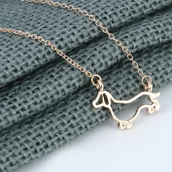 CHENGXUN Cute Dachshund Pendant Necklace Women Gold Silver Color Lovely Animal Jewelry Dog Accessory Birthday Girls