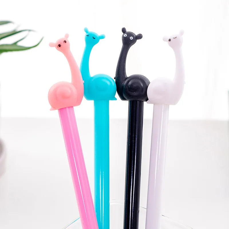 60pcs Kawaii Gel Pens Cute Cartoon Animal Miss Snail Pens for School Office Writing Cute Stationery Supplies Gift