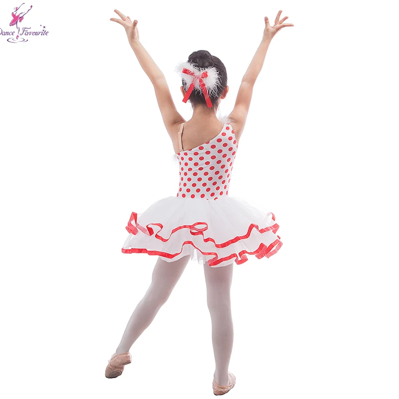 15701 Red Polka Dots Bodice Top Girl Ballet Dance Costume For Performance/Stage Dance Tutu Dance Dress Skirted Tutus