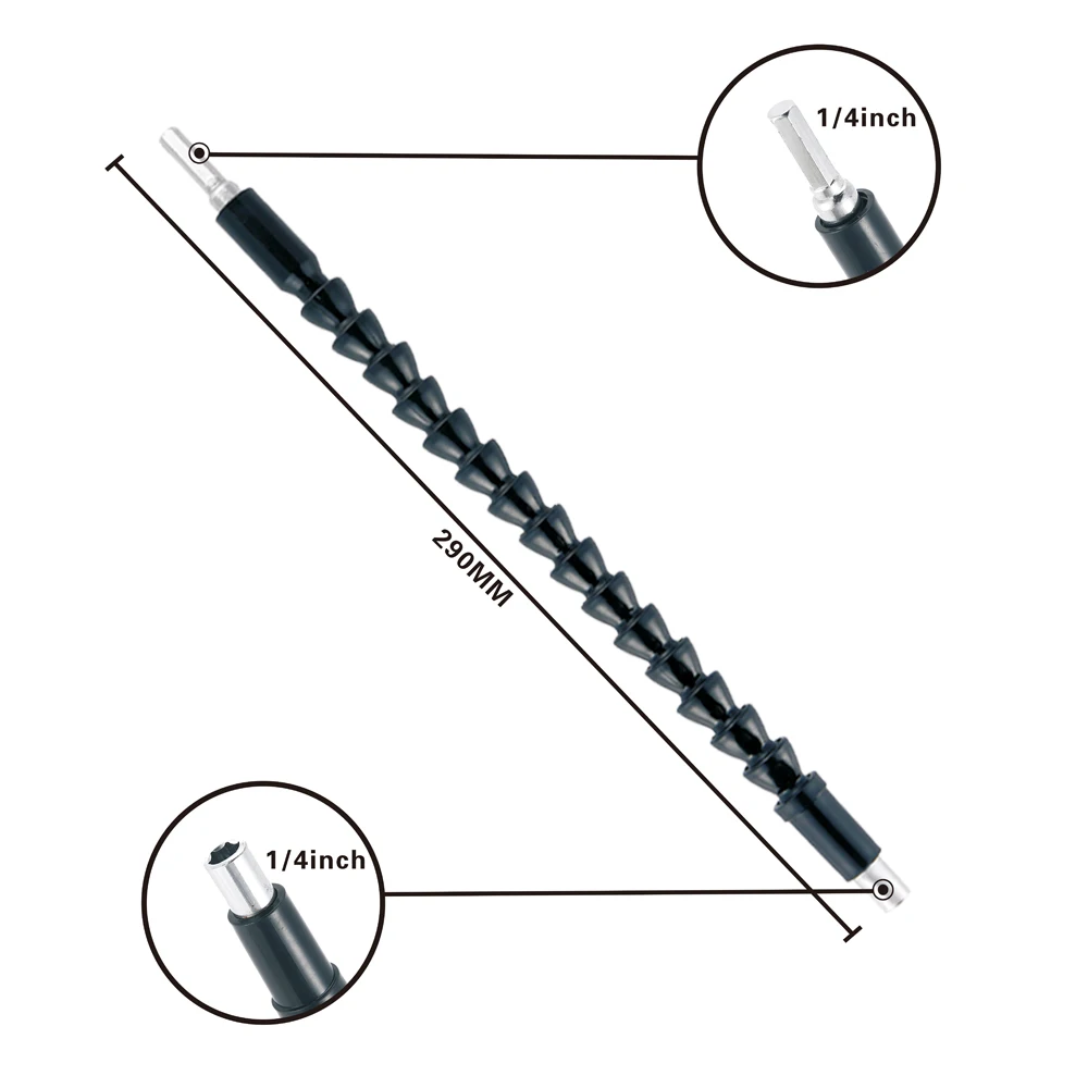 Flexible Hex Shaft Drill Bits 295mm Extension Bit Holder with Magnetic Connect Drive Shaft Electric Drill Power Tool Accessorie