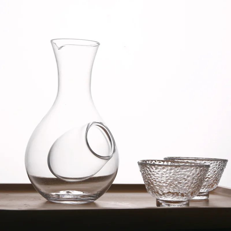 Kreatif Gaya Jepang Botol Anggur Kaca Lubang Jempol Gelas Sake Kendi Es Hamster Sarang Ruang Pendingin Set Penuang Anggur