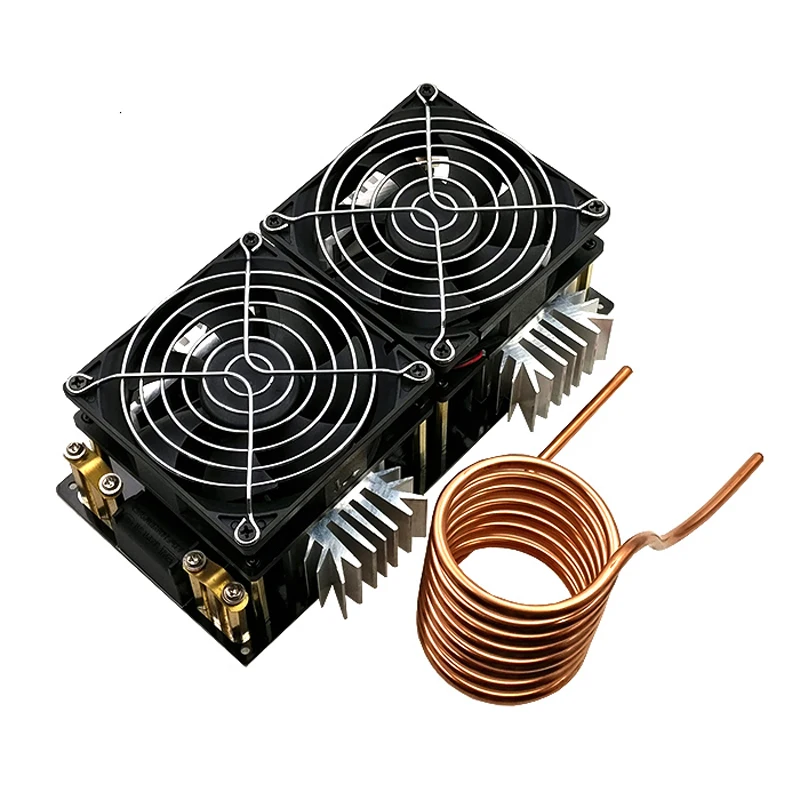 1800W 40A ZVS Induction Heating Board Module Flyback Driver Heater+48V Coil+Dual fan with copper tube