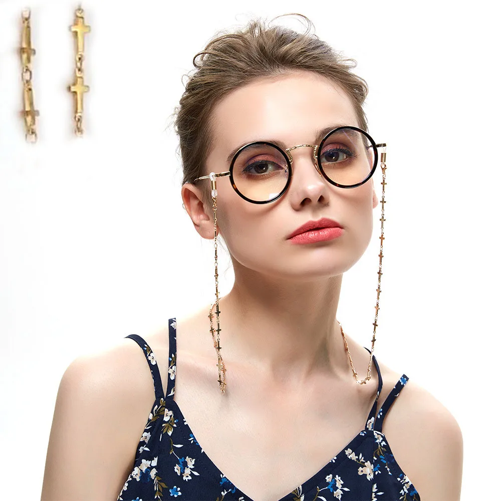 1pc/10pcs/lot Metal Crucifix Eyeglass Chains Sunglasses Neck Cord Holder Eyeglass chains retail wholesale