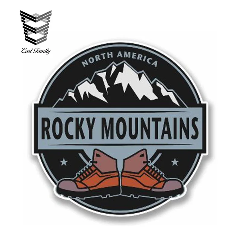 EARLFAMILY 13cm x 13cm Car Sticker Rocky Mountains Vinyl Sticker NORTH AMERICA Laptop Travel Luggage Waterproof Car Styling